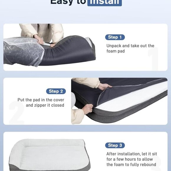 NEW/Unused: Small dog memory foam comfort bed - machine washable cover - Picture 4 of 5